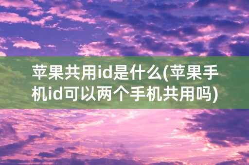 苹果共用id是什么(苹果手机id可以两个手机共用吗)