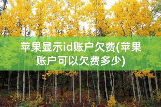 苹果显示id账户欠费(苹果账户可以欠费多少)