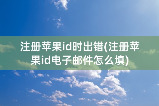 注册苹果id时出错(注册苹果id电子邮件怎么填)