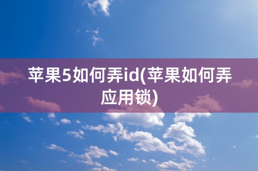 苹果5如何弄id(苹果如何弄应用锁)