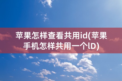 苹果怎样查看共用id(苹果手机怎样共用一个lD)