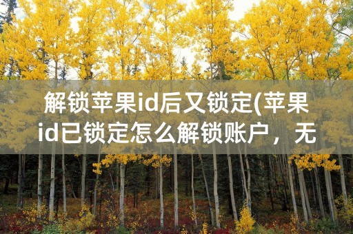 解锁苹果id后又锁定(苹果id已锁定怎么解锁账户，无法验证身份)