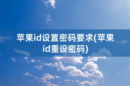 苹果id设置密码要求(苹果id重设密码)