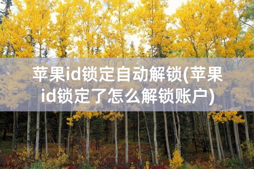 苹果id锁定自动解锁(苹果id锁定了怎么解锁账户)