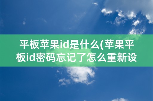 平板苹果id是什么(苹果平板id密码忘记了怎么重新设置)