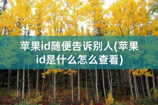 苹果id随便告诉别人(苹果id是什么怎么查看)