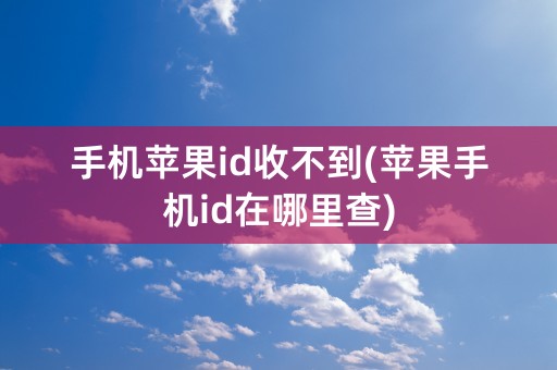 手机苹果id收不到(苹果手机id在哪里查)