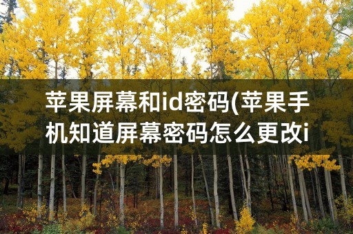 苹果屏幕和id密码(苹果手机知道屏幕密码怎么更改id密码)