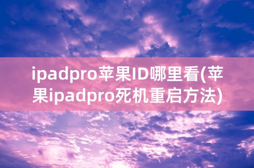 ipadpro苹果ID哪里看(苹果ipadpro死机重启方法)