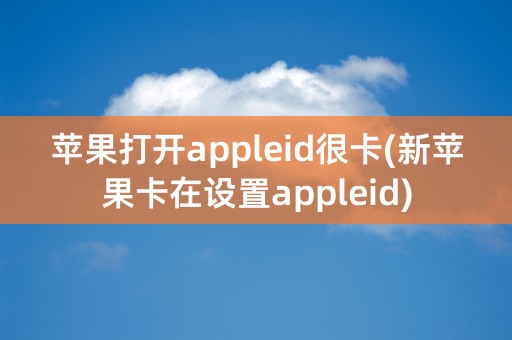 苹果打开appleid很卡(新苹果卡在设置appleid)