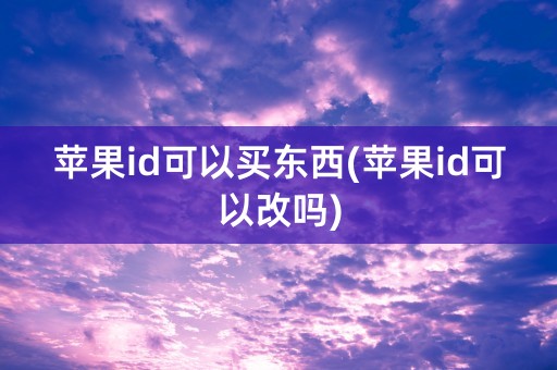 苹果id可以买东西(苹果id可以改吗)