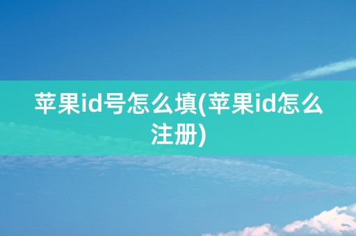 苹果id号怎么填(苹果id怎么注册)