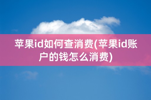 苹果id如何查消费(苹果id账户的钱怎么消费)