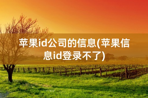 苹果id公司的信息(苹果信息id登录不了)