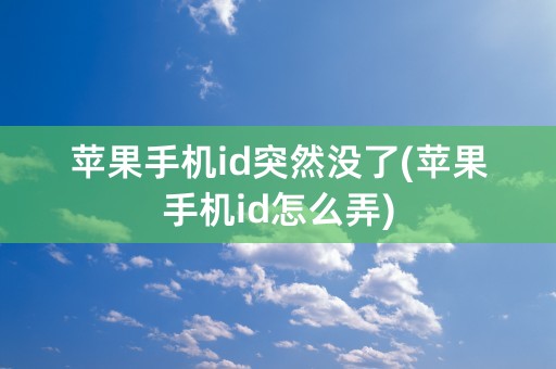 苹果手机id突然没了(苹果手机id怎么弄)