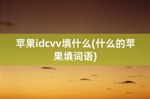 苹果idcvv填什么(什么的苹果填词语)