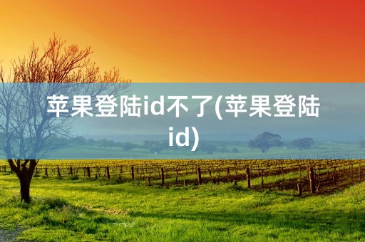 苹果登陆id不了(苹果登陆id)