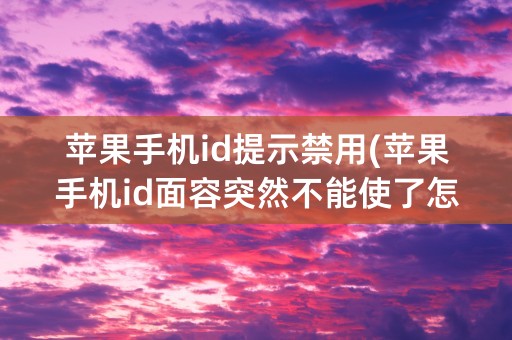 苹果手机id提示禁用(苹果手机id面容突然不能使了怎么处理)