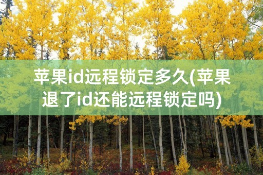 苹果id远程锁定多久(苹果退了id还能远程锁定吗)