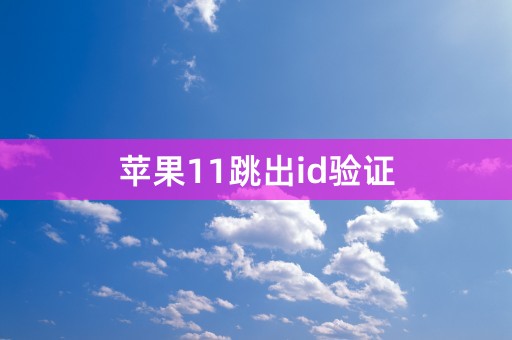 苹果11跳出id验证