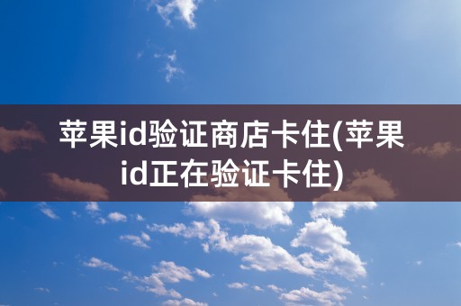 苹果id验证商店卡住(苹果id正在验证卡住)