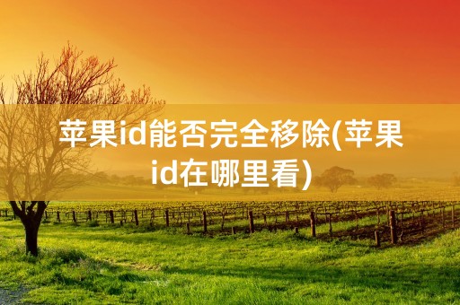 苹果id能否完全移除(苹果id在哪里看)