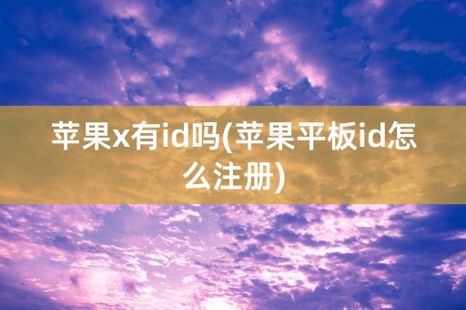 苹果x有id吗(苹果平板id怎么注册)