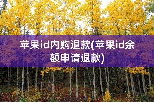 苹果id内购退款(苹果id余额申请退款)