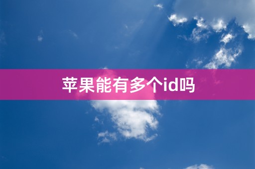 苹果能有多个id吗