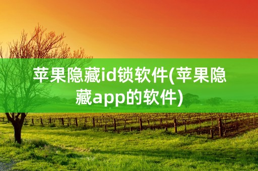 苹果隐藏id锁软件(苹果隐藏app的软件)