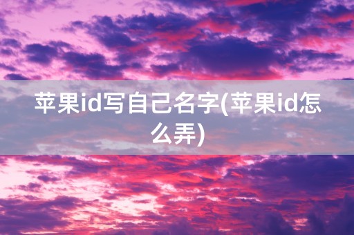 苹果id写自己名字(苹果id怎么弄)