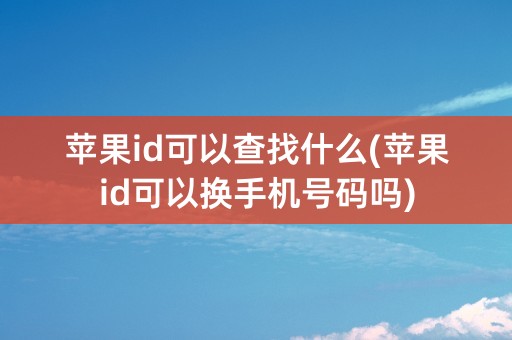 苹果id可以查找什么(苹果id可以换手机号码吗)