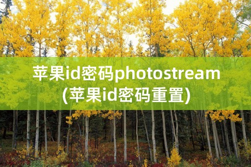 苹果id密码photostream(苹果id密码重置)