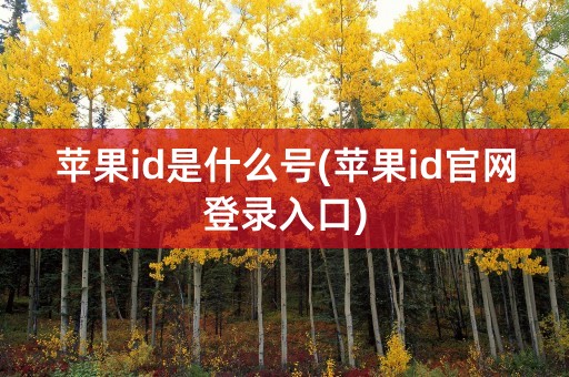 苹果id是什么号(苹果id官网登录入口)