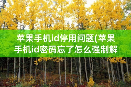 苹果手机id停用问题(苹果手机id密码忘了怎么强制解除)