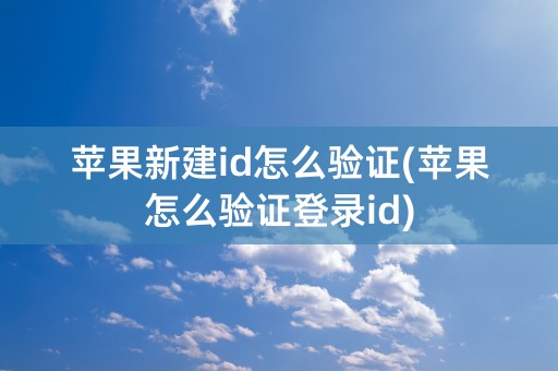 苹果新建id怎么验证(苹果怎么验证登录id)