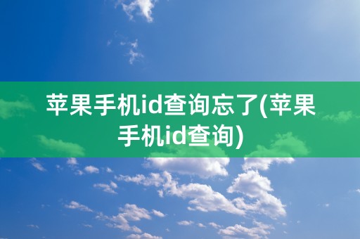 苹果手机id查询忘了(苹果手机id查询)