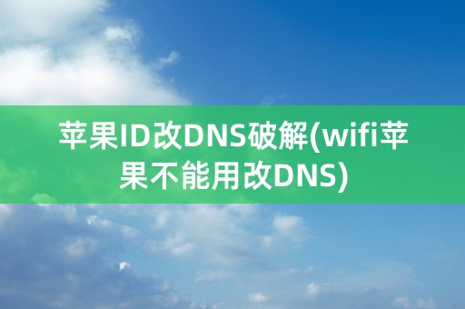 苹果ID改DNS破解(wifi苹果不能用改DNS)