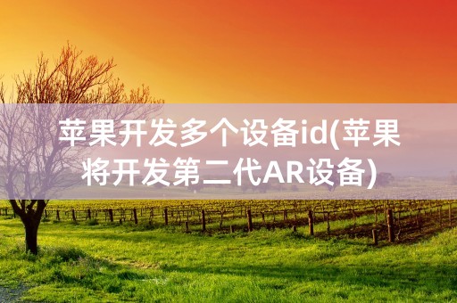 苹果开发多个设备id(苹果将开发第二代AR设备)