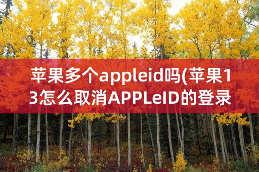 苹果多个appleid吗(苹果13怎么取消APPLeID的登录密码)