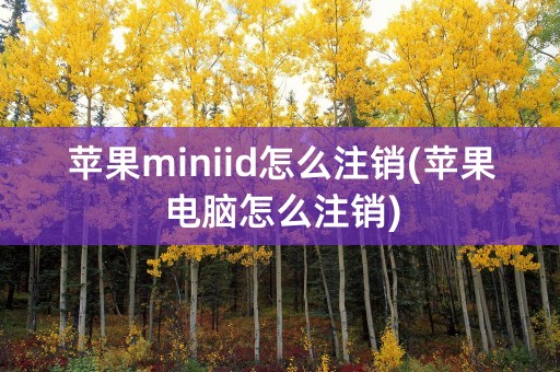 苹果miniid怎么注销(苹果电脑怎么注销)