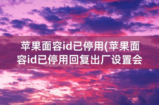 苹果面容id已停用(苹果面容id已停用回复出厂设置会怎么样)