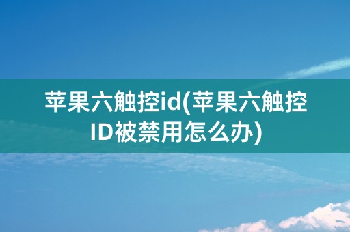 苹果六触控id(苹果六触控ID被禁用怎么办)