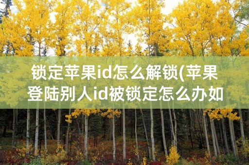 锁定苹果id怎么解锁(苹果登陆别人id被锁定怎么办如何解锁)