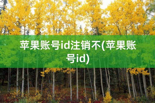 苹果账号id注销不(苹果账号id)