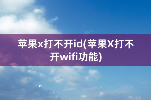 苹果x打不开id(苹果X打不开wifi功能)