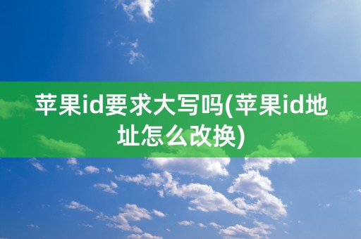 苹果id要求大写吗(苹果id地址怎么改换)