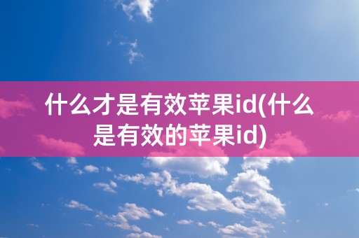 什么才是有效苹果id(什么是有效的苹果id)