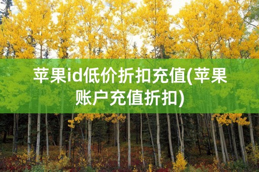 苹果id低价折扣充值(苹果账户充值折扣)