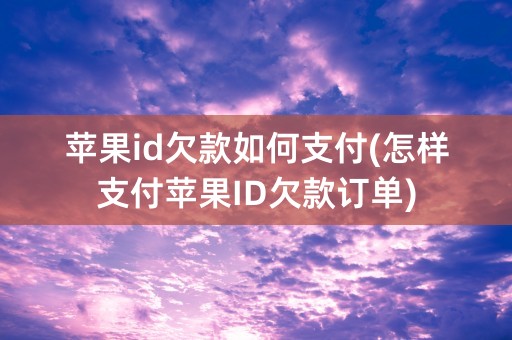 苹果id欠款如何支付(怎样支付苹果ID欠款订单)